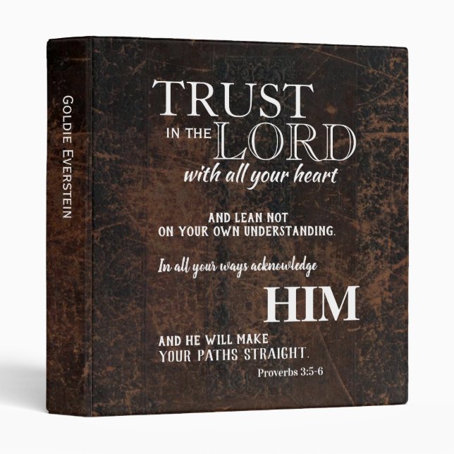 Leather-Look Trust in the Lord Personalized Binder (Front/Spine)