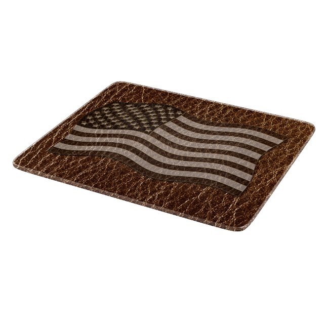 Leather-Look USA Flag Cutting Board (Corner)