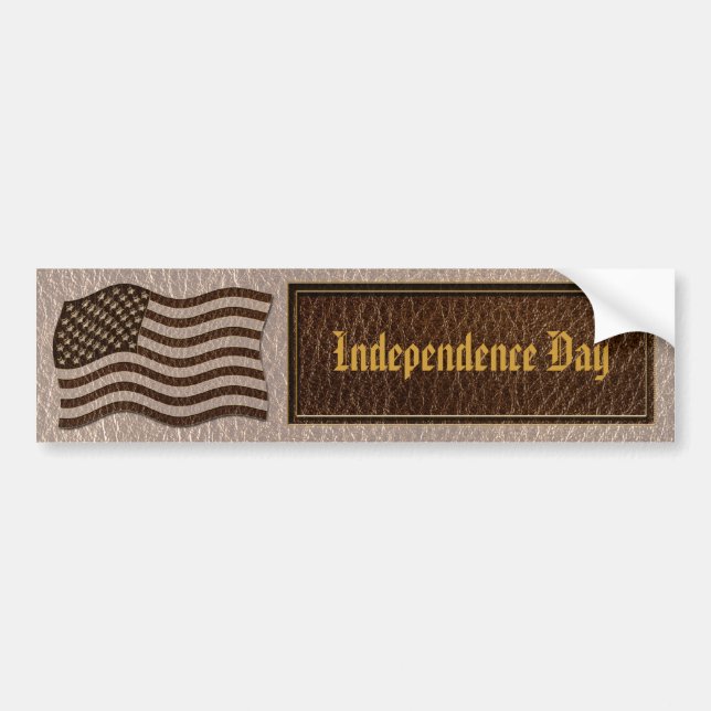 Leather-Look USA Flag Soft Bumper Sticker (Front)