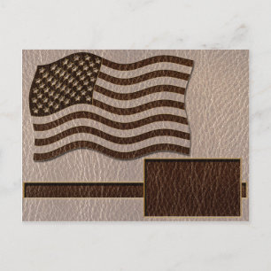 Leather-Look USA Flag Soft Postcard