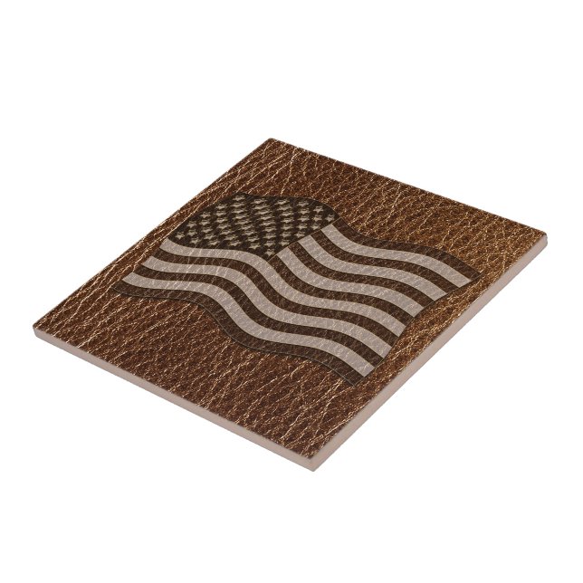 Leather-Look USA Flag Tile (Side)