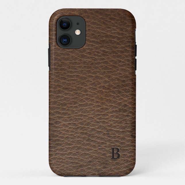 Leather Look w/out Initial(s) Phone Case (Back)