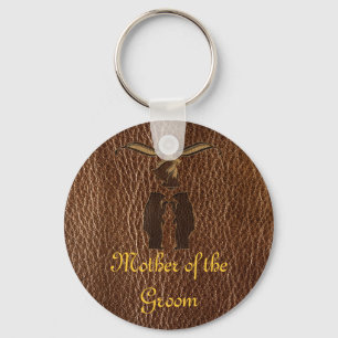 Leather-Look Wedding Keychain