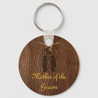 Leather-Look Wedding Keychain