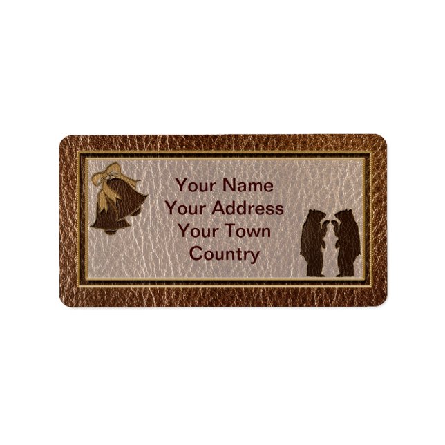 Leather-Look Wedding Label (Front)