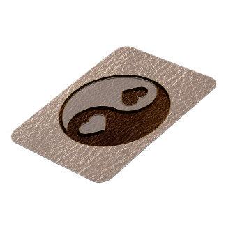 Leather-Look Yin Yang Heart Soft Magnet