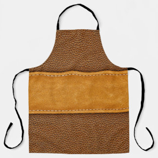 Leather Luxe: Stitched Brown Elegance Apron