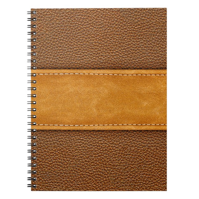 Leather Luxe: Stitched Brown Elegance Notebook (Front)