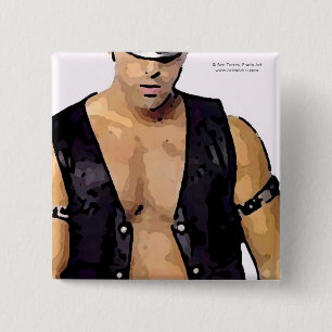 Leather Man 2 Inch Square Button