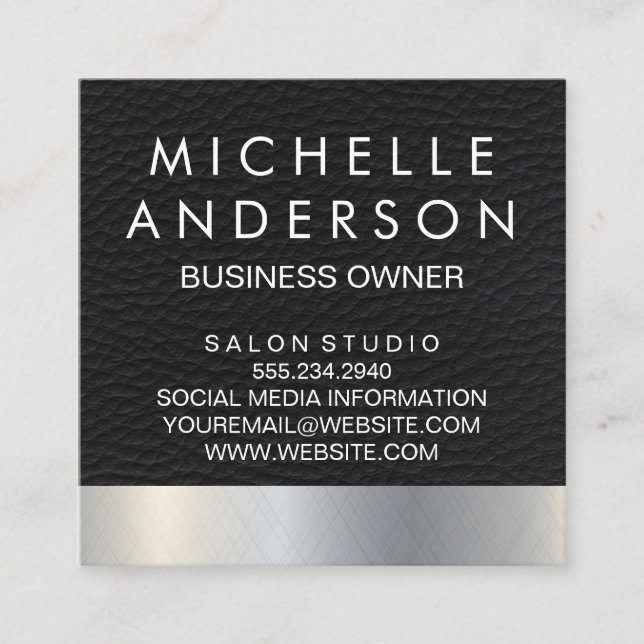 Leather Metallic Background Loyalty Card (Front)