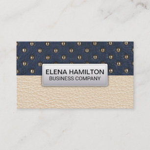 Leather Metallic Upholstered Background Business Card