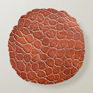 Leather Pattern Round Pillow