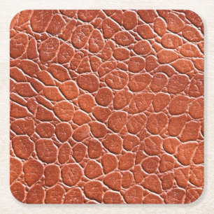 Leather Pattern Square Paper Coaster