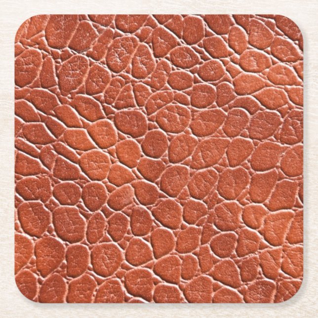 Leather Pattern Square Paper Coaster (Front)
