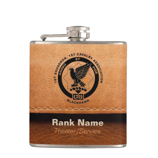 Leather Personalized Cav Flask (Front)