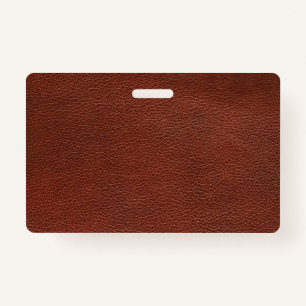 Leather Plastic Badge - Horizontal