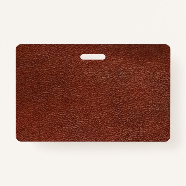 Leather Plastic Badge - Horizontal (Front)