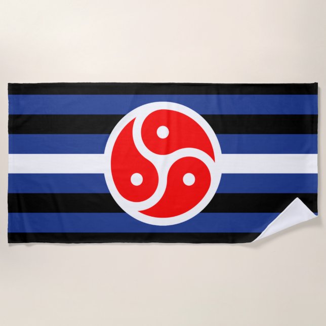 Leather Practice Pride Flag Beach Towel (Front)