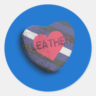LEATHER PRIDE CANDY CLASSIC ROUND STICKER