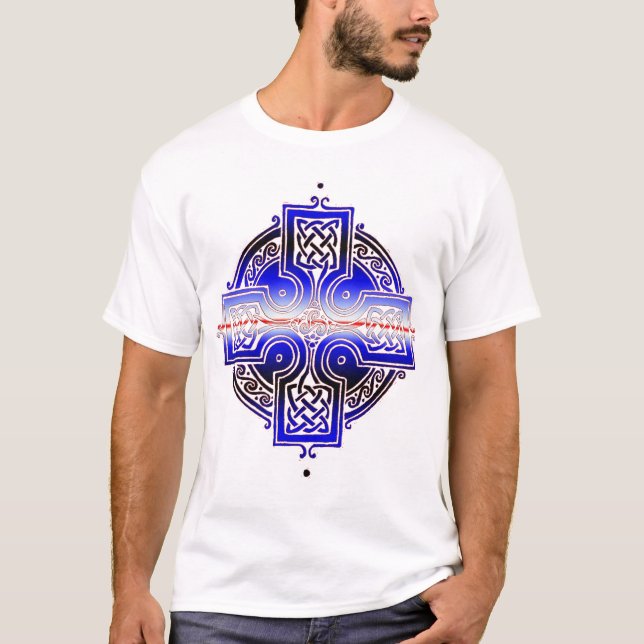 Leather Pride Celtic Knotwork Cross T-Shirt (Front)