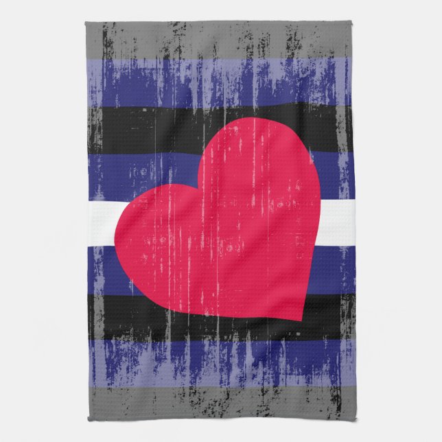 LEATHER PRIDE DISTRESSED DESIGN KITCHEN TOWEL (Vertical)