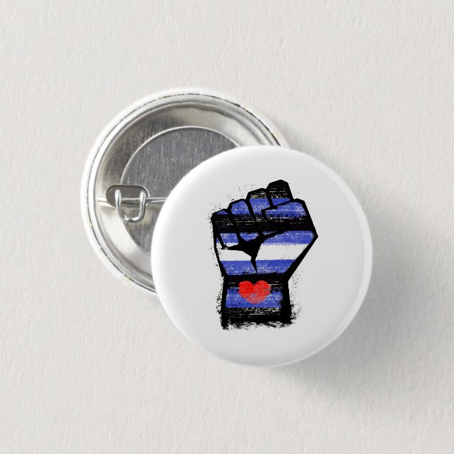 Leather Pride Fist 1 Inch Round Button (Front & Back)