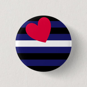 Leather Pride Flag  1 Inch Round Button