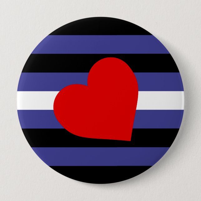 Leather Pride Flag 4 Inch Round Button (Front)
