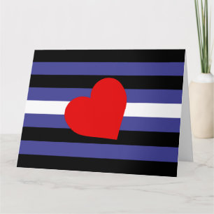 Leather Pride Flag and Heart Card