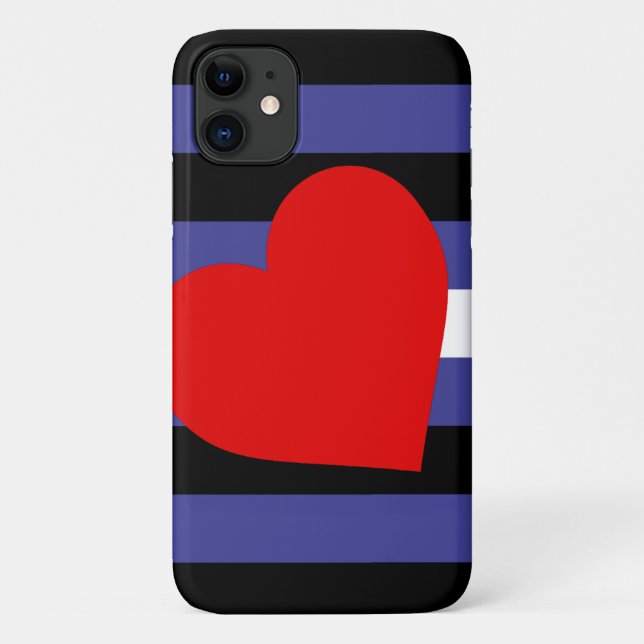 Leather Pride Flag and Heart Case-Mate iPhone Case (Back)