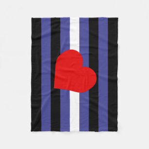 Leather Pride Flag and Heart Fleece Blanket