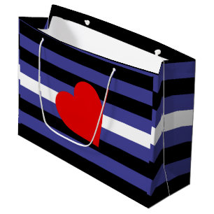 Leather Pride Flag and Heart Large Gift Bag