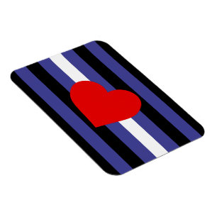 Leather Pride Flag and Heart Magnet