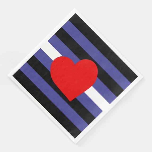 Leather Pride Flag and Heart Napkin (Corner)