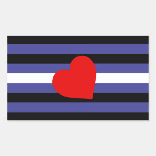 Leather Pride Flag and Heart Sticker