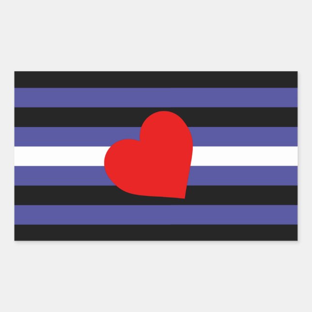 Leather Pride Flag and Heart Sticker (Front)