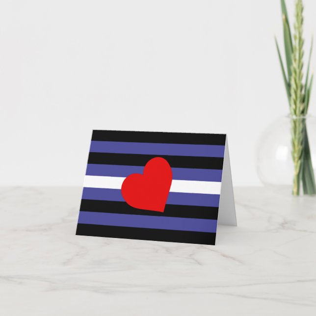 Leather Pride Flag and Heart Thank You Card (Front)