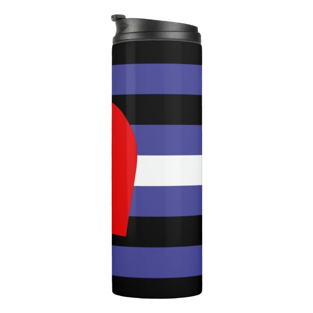 Leather Pride Flag and Heart Thermal Tumbler (Rotated Right)