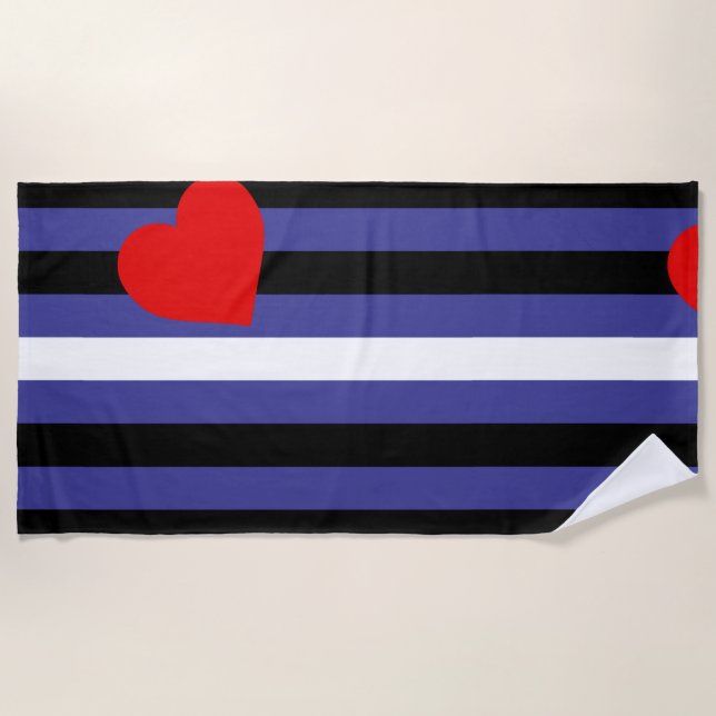 Leather Pride Flag Beach Towel (Front)
