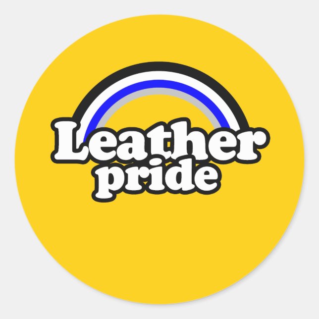 Leather Pride Flag Classic Round Sticker (Front)