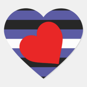 Leather Pride Flag Heart Sticker