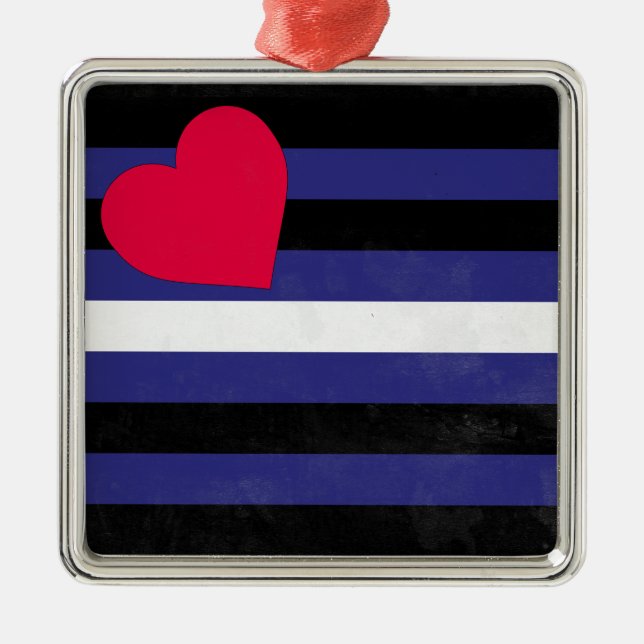 Leather Pride Flag Metal Ornament (Front)