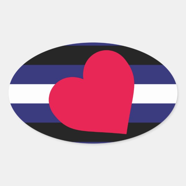 LEATHER PRIDE FLAG STRIPES DESIGN OVAL STICKER (Front)