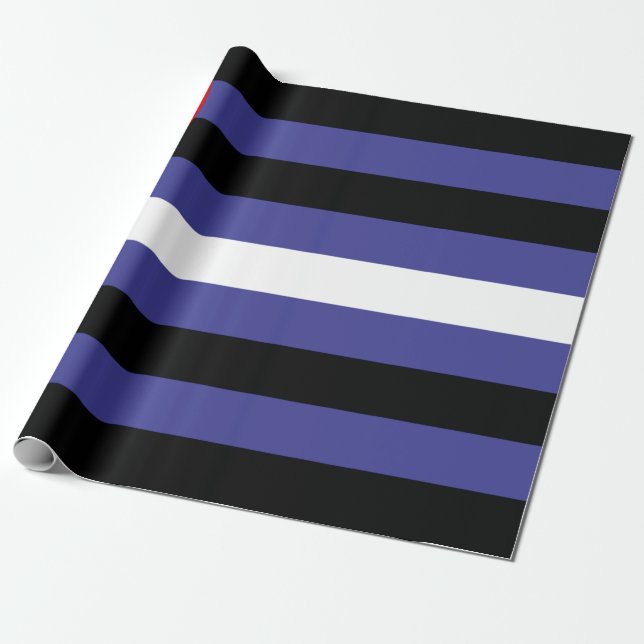 Leather Pride Flag Wrapping Paper (Unrolled)