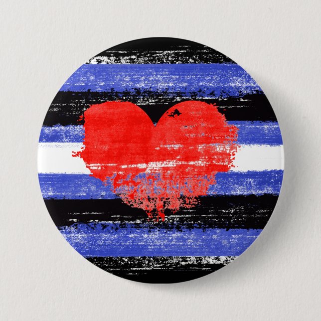 Leather Pride Paint 3 Inch Round Button (Front)
