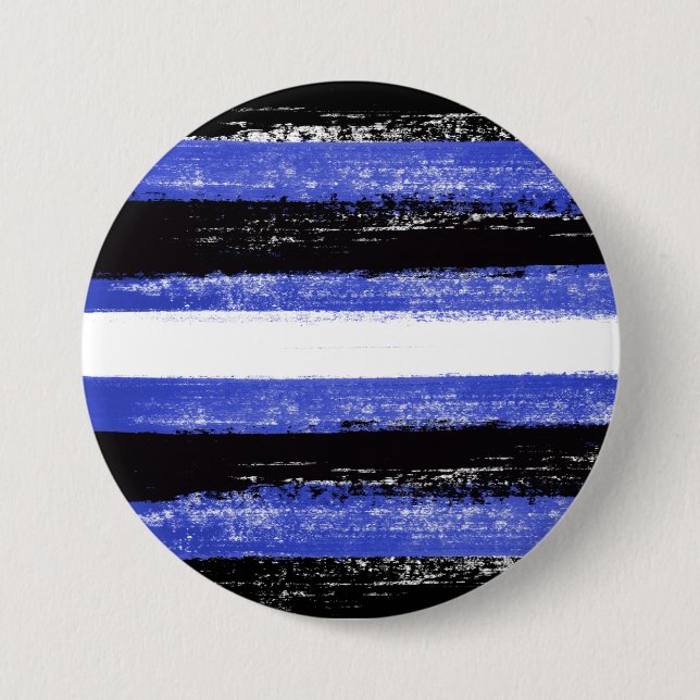 Leather Pride Paint Stripes 3 Inch Round Button (Front)