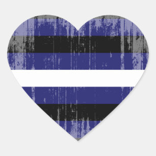 LEATHER PRIDE STRIPES DISTRESSED DESIGN HEART STICKER