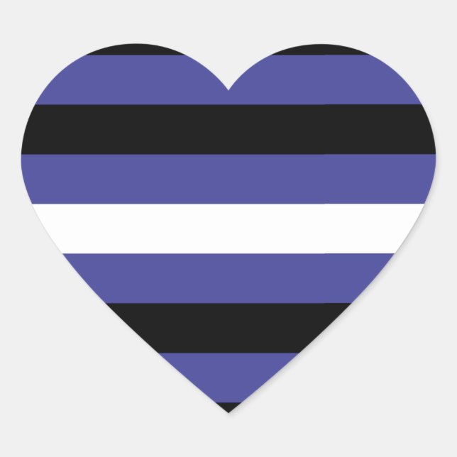 Leather Pride Stripes Heart Sticker (Front)
