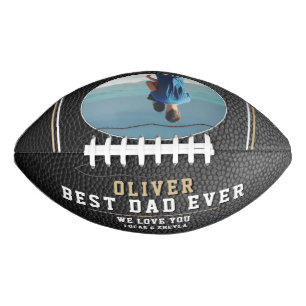 Leather Print Best Dad Ever Father`s Day Photo Football
