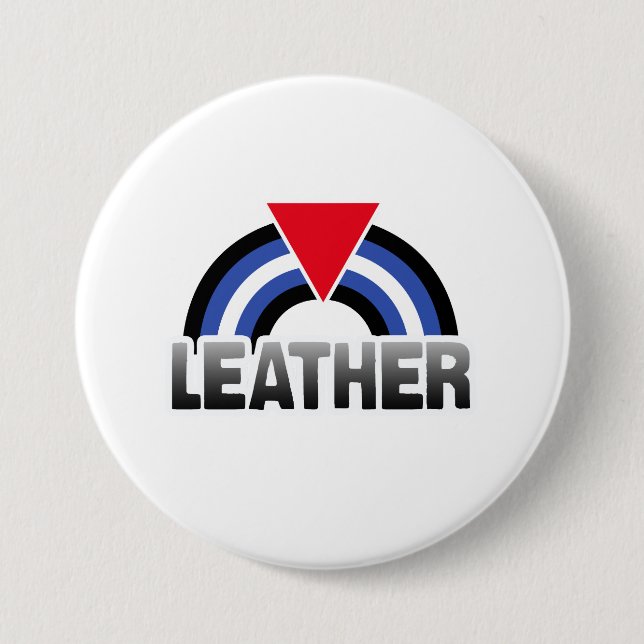Leather Queer Pride 3 Inch Round Button (Front)